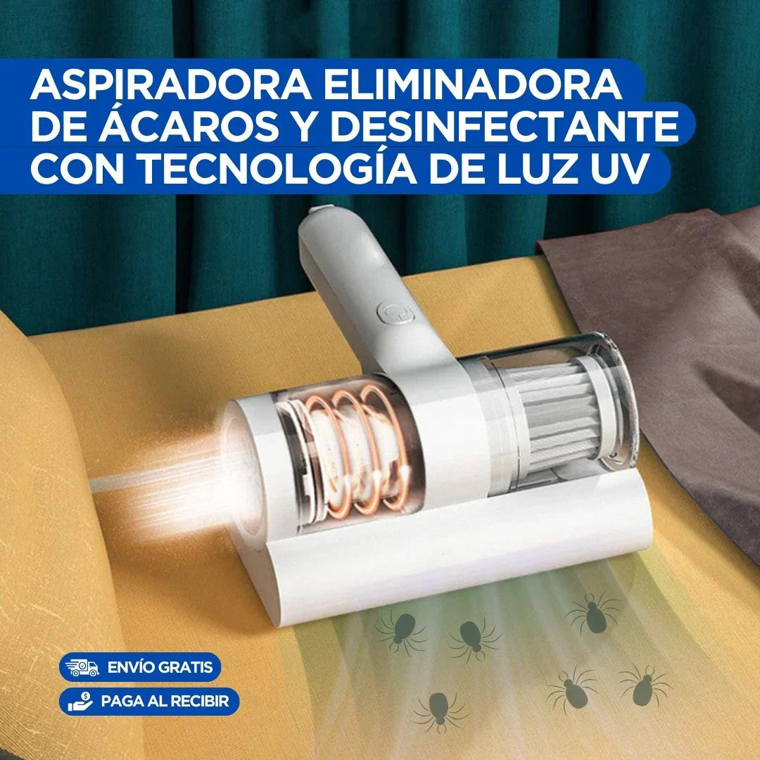 Aspiradora Recargable - Eliminadora de Ácaros y Alergías con Técnología de Luz UV